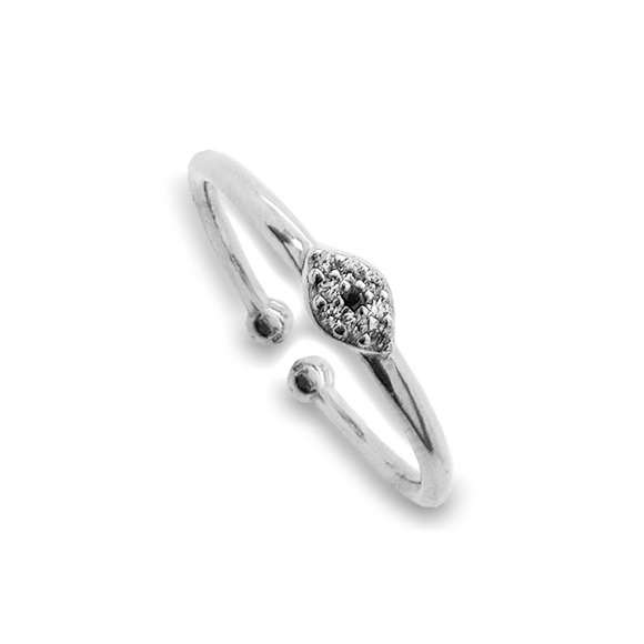 Ring silver 925 rhodium plated with white zirconia - Simply Me
