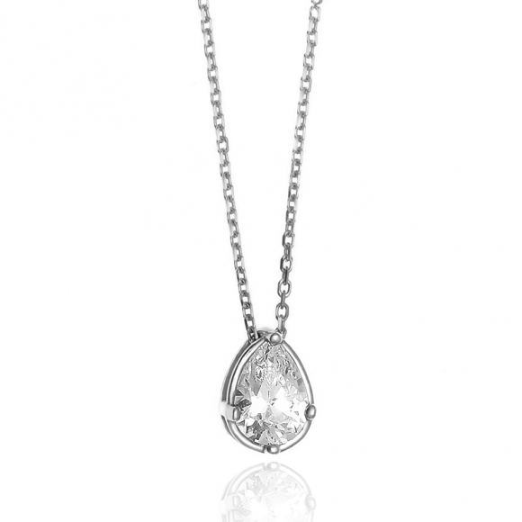 Necklace in silver 925 rhodium plated with zirconia - Simply Me