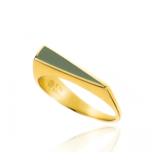 Ring in silver 925 yellow gold plated with enamel - Simply Me