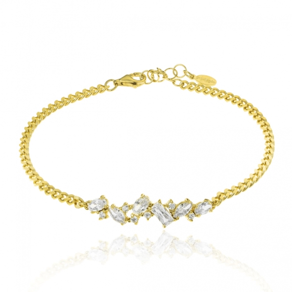 Bracelet silver 925 yellow gold plated with zirconia - WANNA GLOW