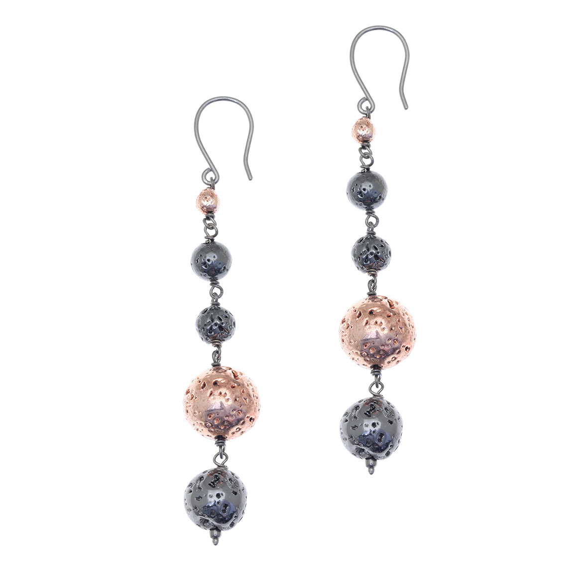 lava bead earrings