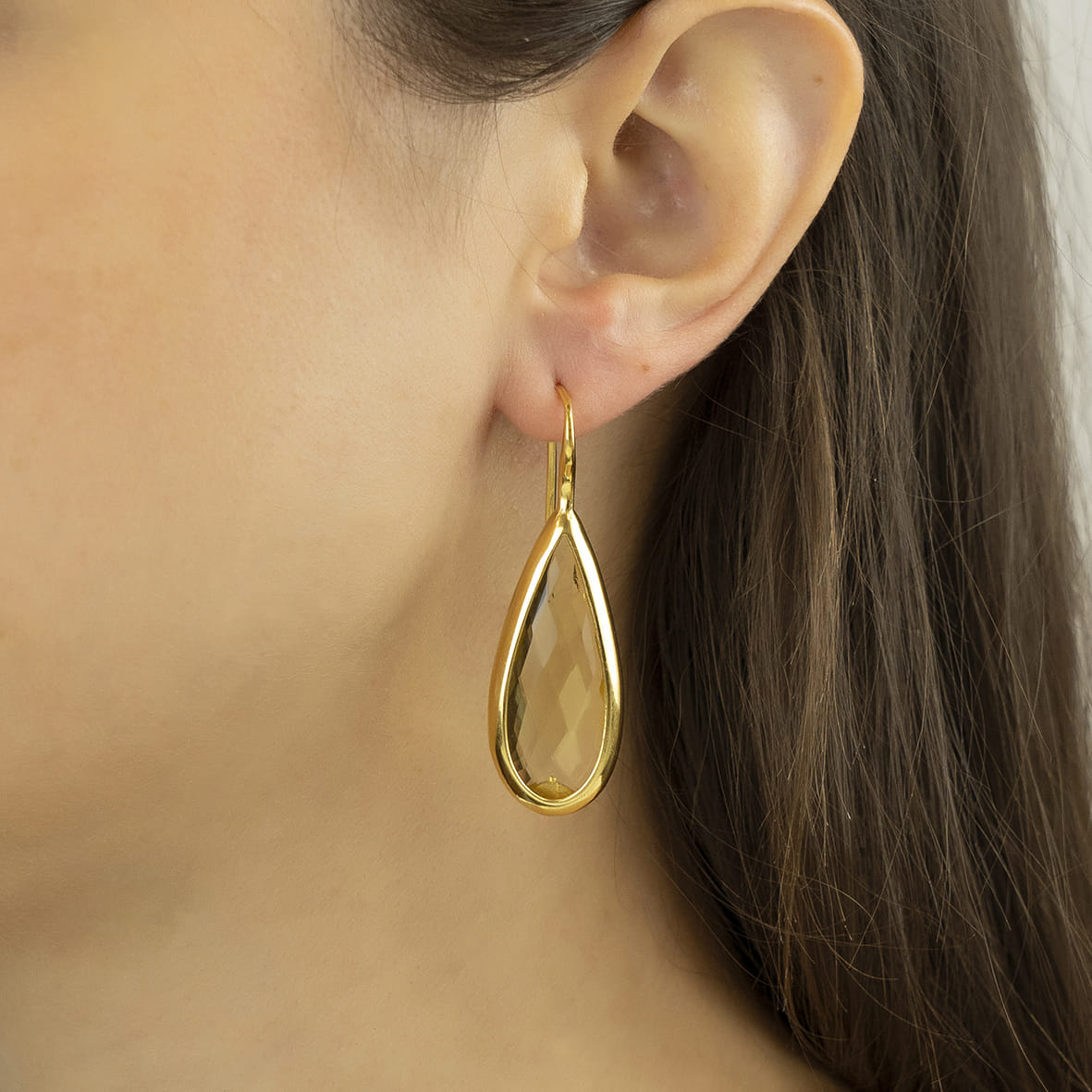 champagne stone earrings